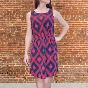 Gap geo sleeveless pink purple navy dress size 2